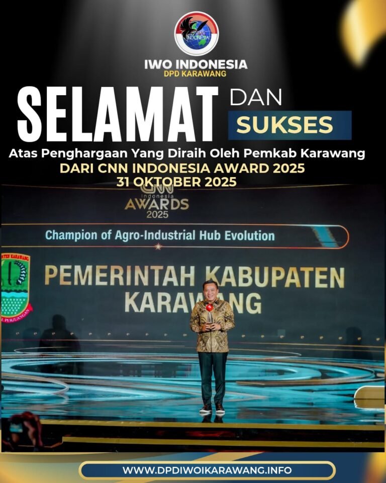Ketua IWOI Karawang Apresiasi Pemkab Karawang Raih Penghargaan Champion of Agro-Industrial Hub Evolution