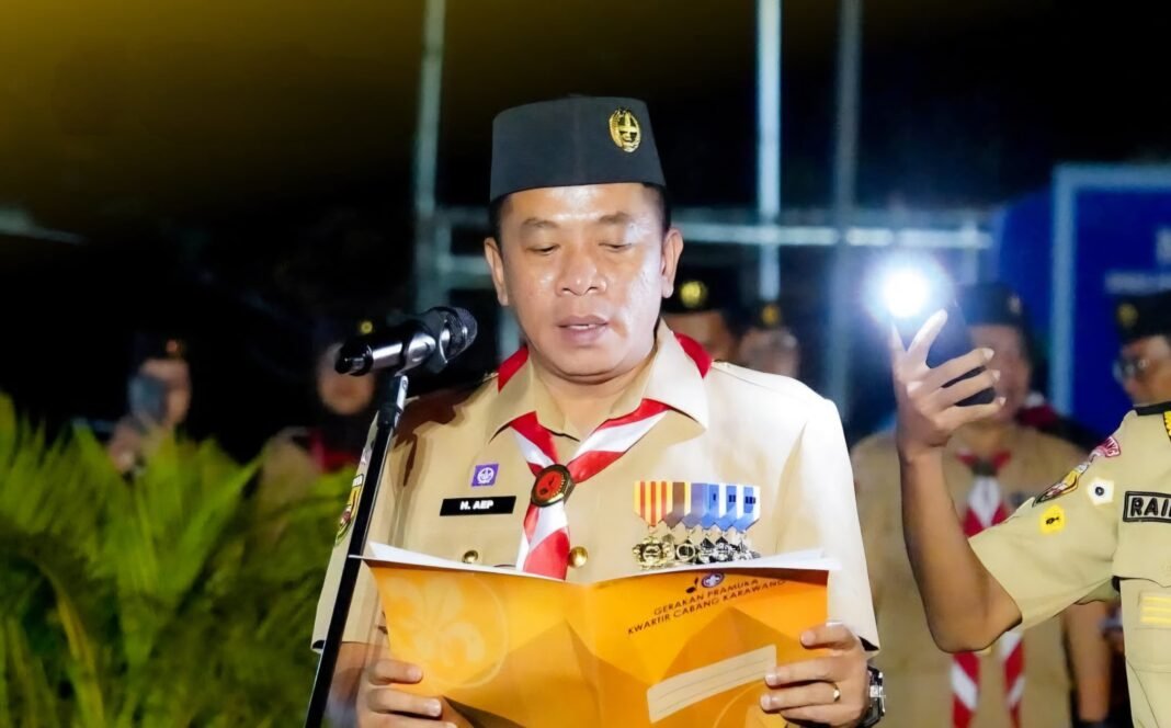 Bupati Aep Lantik 30 Ketua Kwaran, Jambore Cabang Karawang 2025 Jadi Momentum Penguatan Pramuka Kecamatan