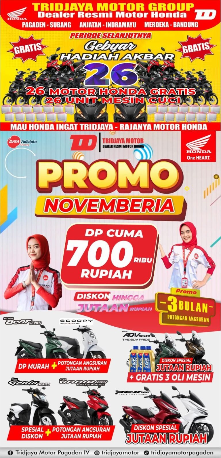 Sambut November, Tridjaya Motor Group Hadirkan Promo Spektakuler dan Hadiah Menarik