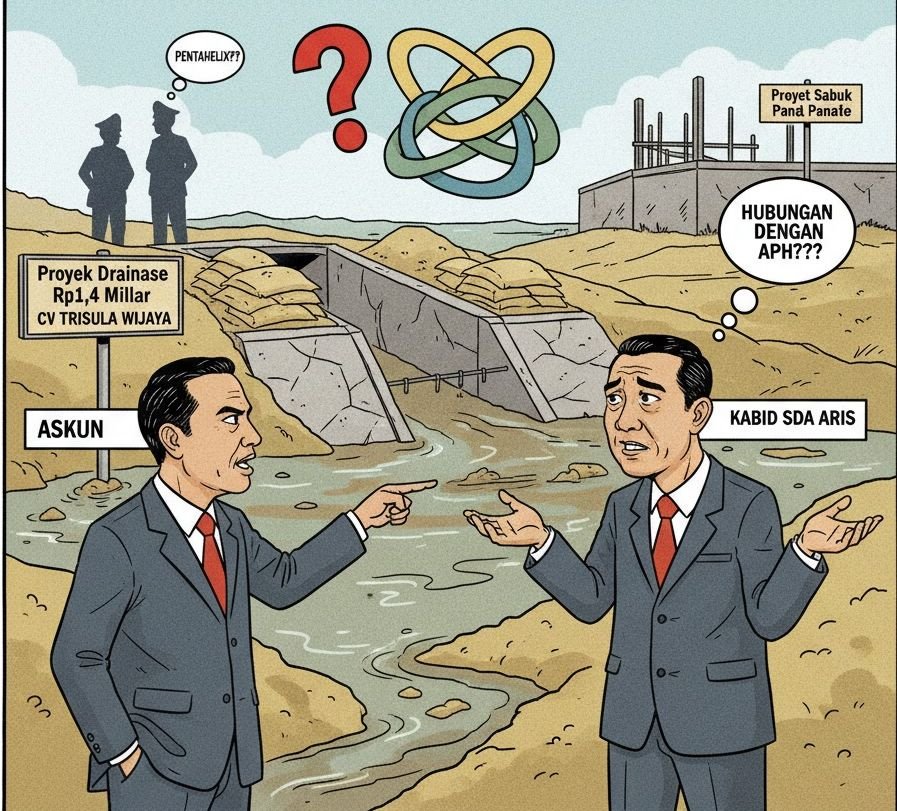Pentahelix Dipertanyakan, Askun Bongkar Dugaan Proyek Drainase Karawang Digarap Asal Jadi