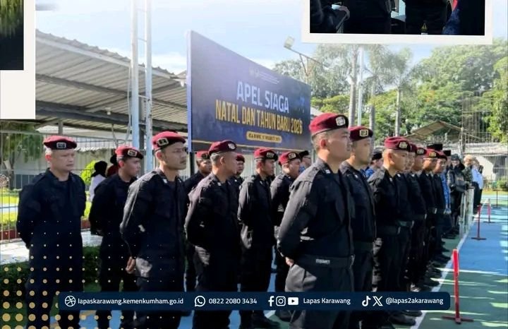 Hadapi Nataru 2026, Lapas Karawang Perkuat Soliditas dan Kesiapan Personel