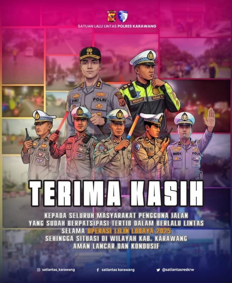 Operasi Lilin Lodaya 2025 Berakhir, Polres Karawang Ucapkan Terima Kasih atas Kepatuhan Pengguna Jalan