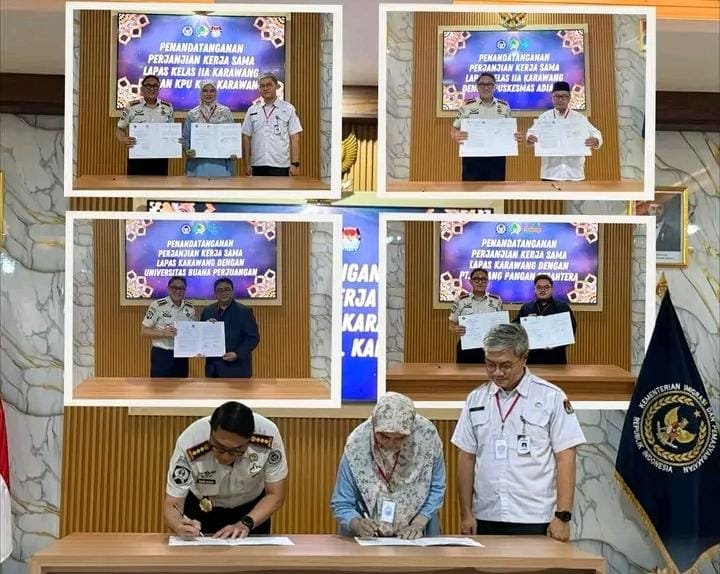 Lapas Karawang Teken Kerja Sama dengan Empat Mitra Strategis, Dilanjutkan Buka Puasa Bersama