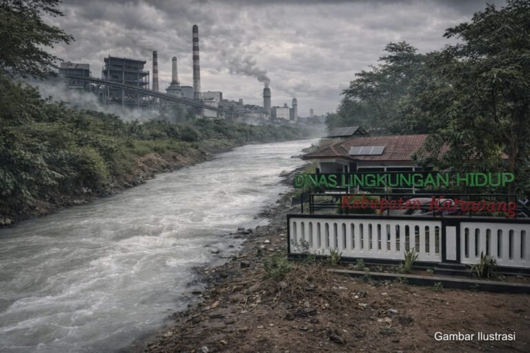 Sungai Cigembol Karawang Mendadak Putih Pekat, Diduga Tercemar Limbah Industri