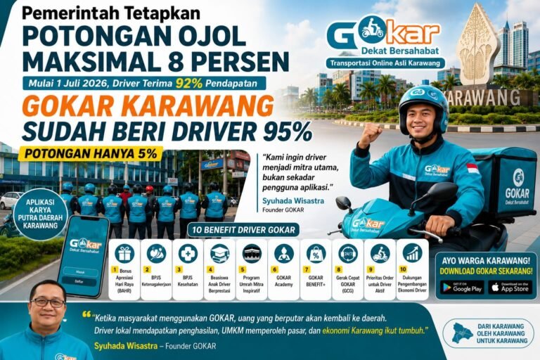 GOKAR Karawang Buktikan Kepedulian pada Ojol, Potongan Aplikasi Hanya 5 Persen dan Banyak Benefit
