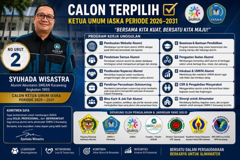 Calon Ketua Umum IASKA Syuhada Wisastra Siapkan Program Kerja yang Menyentuh Seluruh Alumni SMKN 2 Karawang