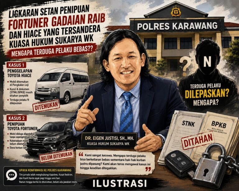 Polres Karawang Disorot, Kuasa Hukum Minta Penjelasan Soal Pelepasan Terduga Pelaku Kasus Rental Mobil