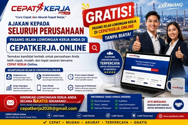 Cepat Kerja Online Bantu Perusahaan Temukan Kandidat Berkualitas Tanpa Biaya Rekrutmen Tambahan