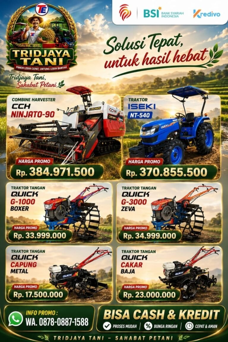 lTridjaya Tani Hadirkan Traktor, Combine Harvester, dan Mesin Pertanian Modern