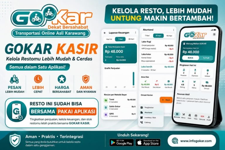 GOKAR Karawang Beri Aplikasi Kasir Gratis untuk Merchant UMKM Mulai 1 September 2026
