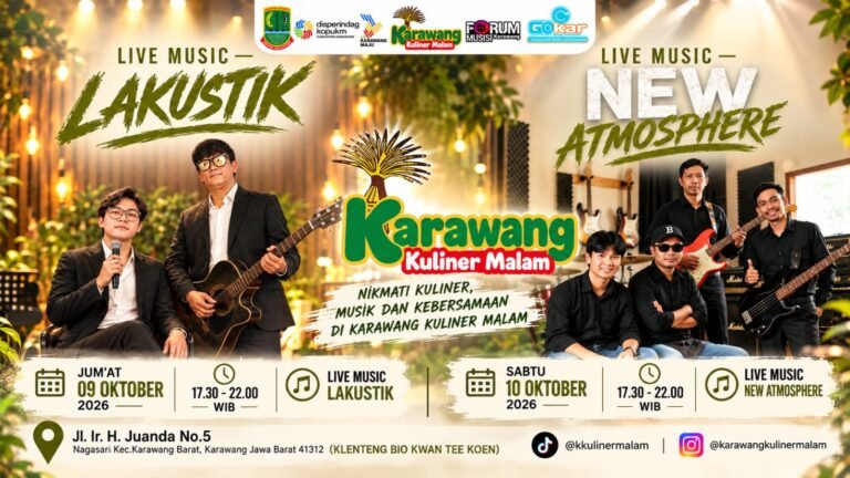 Dua Hari Panggung Musik Karawang Kuliner Malam, GOKAR Perkuat Promosi dan Layanan Antar UMKM